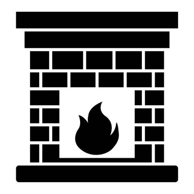 Şömine. Web simgesi basit illüstrasyon