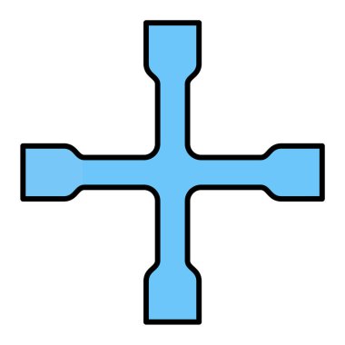 Modern kesişen yol simgesinin vektör çizimi