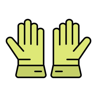 Eldiven ikonu. Beyaz arkaplanda izole edilmiş web tasarımı için çizgili lastik çizme vektör sembolü