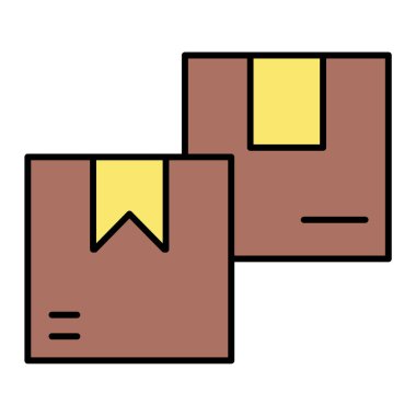 kutular ve karton vektör illüstrasyon tasarımı