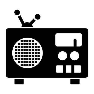 radyo ikonu. Web tasarımı için retro kaset vektör simgelerinin basit illüstrasyonu