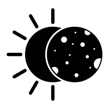 Güneş ikonu vektörü. Düz çizim. 10 saniye.