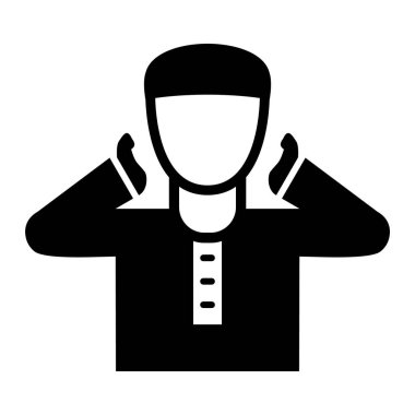 Şapka simgesi olan adam, vektör illüstrasyonu