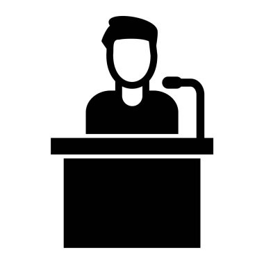 İş adamı simgesi, siyah vektör konsepti, piktogram sembolü