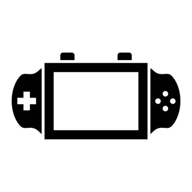 oyun konsolu simgesi. Beyaz arkaplanda izole edilmiş web tasarımı için joystick vektör simgelerinin basit çizimi