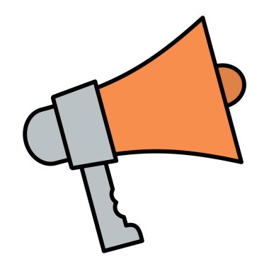 Megafon. Web simgesi basit illüstrasyon