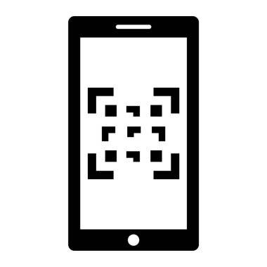 qr kod simgesi, vektör illüstrasyonu