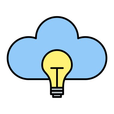 Bulut hesaplama teknolojisi ikon vektör çizimi tasarımı