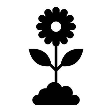 Çiçek. Web simgesi basit illüstrasyon