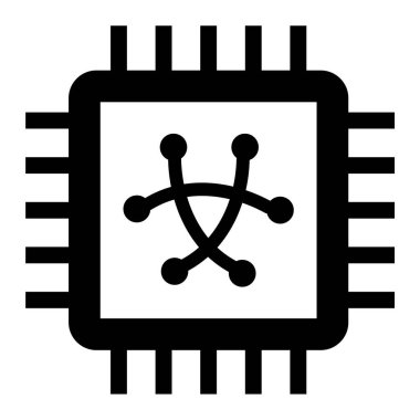 İşlemci Chip. Basit illüstrasyon