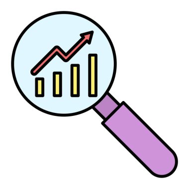 Arama ikonlu büyüteç. vektör illüstrasyonu