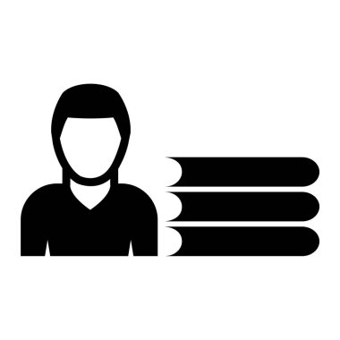 Kitapları olan adam Avatar karakter ikonu vektör çizimi tasarımı