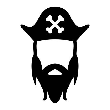 Korsan ikonu. Web için polis kafatası vektör simgelerinin düz çizimi