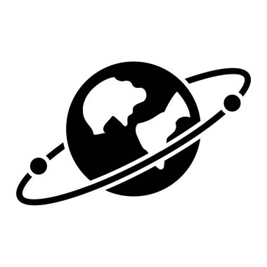 Gezegen ikonu. Web için basit küresel vektör sembolü çizimi