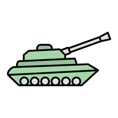 Askeri tank ikonu. Ağ için denizaltı vektör simgelerinin özet çizimi