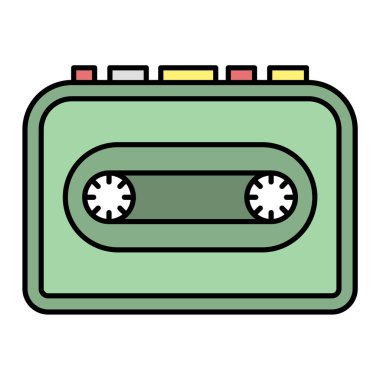 kaset teybi ikon vektör illüstrasyon grafik tasarımı