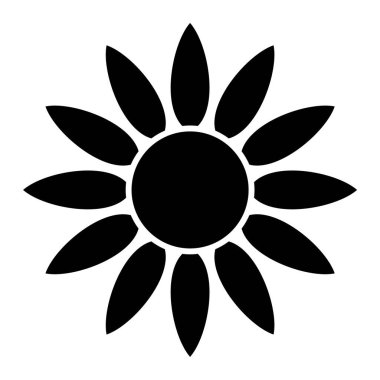 ayçiçeği ikonu. Web için çiçek vektör simgelerinin basit çizimi