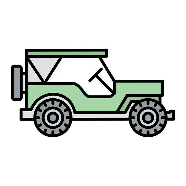 Car Vehicle Icon Outline Illustration Road Vector Truck Isolated White — Stock Vector