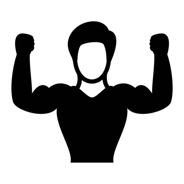Fitness Och Bodybuilding Koncept Representeras Man Ikon Isolerad Och Platt — Stock vektor