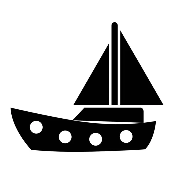 Sailboat Web Icon Simple Design — Stock Vector