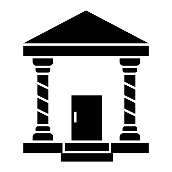 Icono Del Edificio Del Banco Esquema Ilustración Iconos Vectoriales Corte — Archivo Imágenes Vectoriales