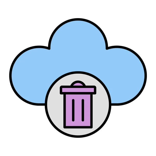 Cloud Computing Und Storage Line Stil Icon Design Vektorillustration Eps — Stockvektor