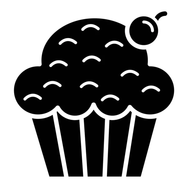 Cupcake Icona Web Semplice Illustrazione — Vettoriale Stock