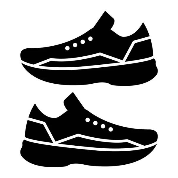 Zapato Icono Estilo Negro Aislado Sobre Fondo Blanco Zapatos Símbolo — Vector de stock