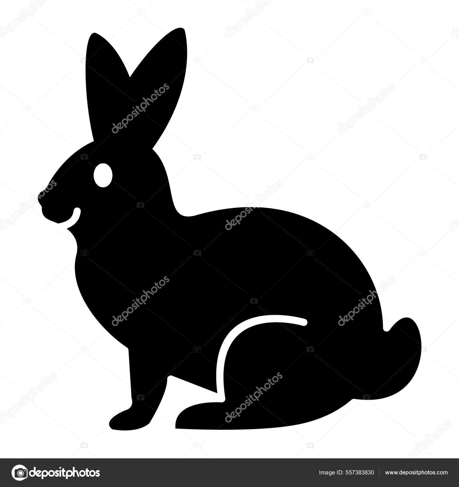 Black White Vector Illustration Cute Rabbit Stock Vector by