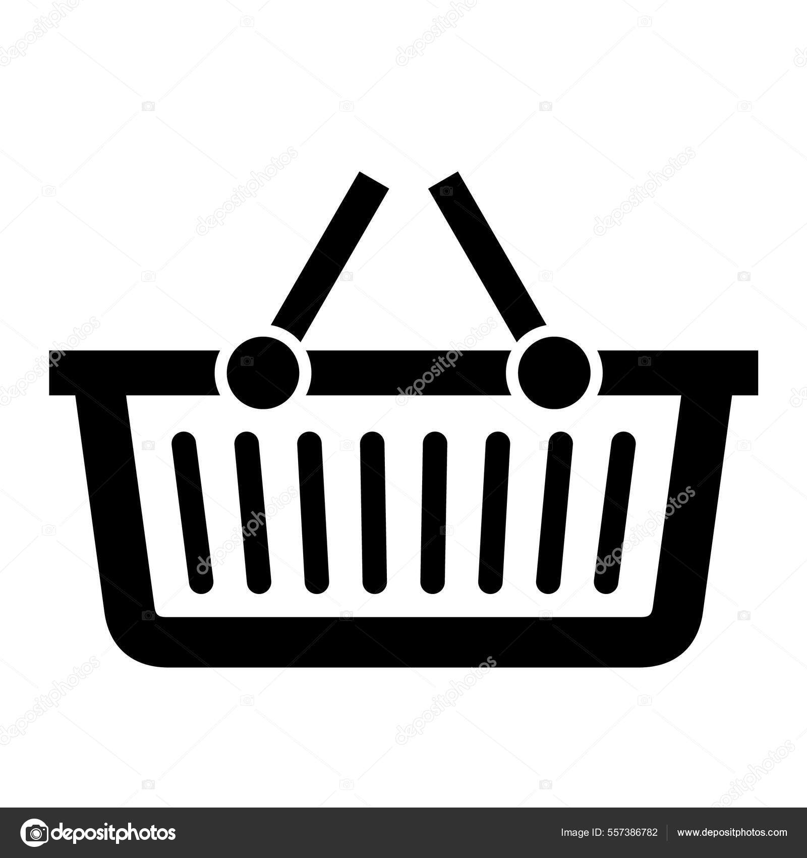 Indkøbskurv Ikon Sort Hvid Vektor Illustration Stockvektor af ...