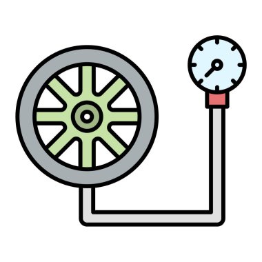 Araba lastiği ikonu. Web için dişli tekerlek vektör simgelerinin özet çizimi