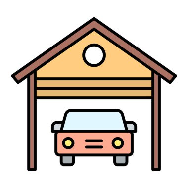 Garaj arabası ikonu vektör çizimi tasarımı