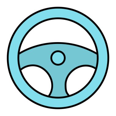 Direksiyon ikonu. Web için araba lastiği vektör simgelerinin özet çizimi