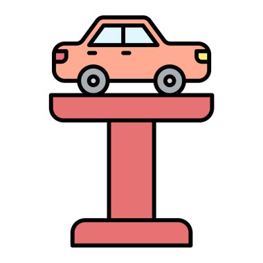 Araba park etme ikonu. Web için yol aracı vektör simgelerinin özet çizimi