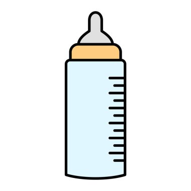 Bebek şişe ikonu. Web için yeni doğmuş oyuncak vektör simgelerinin özet çizimi