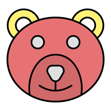 şirin ayı yüzlü vektör çizimi