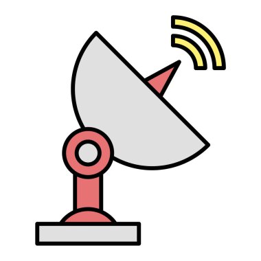 uydu anten ikonu vektörü. Taslak ses paneli işareti. izole edilmiş sınır sembolü çizimi