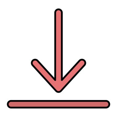 aşağı ok simgesi, vektör illüstrasyonu