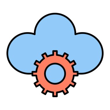Bulut hesaplama teknolojisi ikon vektör çizimi