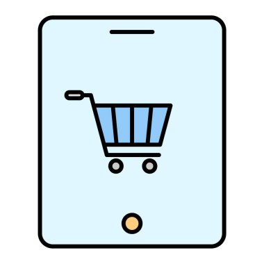 Alışveriş arabası simgesi, vektör illüstrasyonu