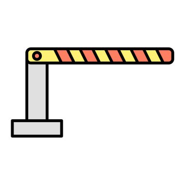 Web ve mobil uygulama tasarımınız için beyaz arkaplanda izole edilmiş bariyer simgesi vektörü, yol logosu kavramı