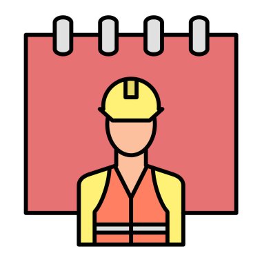 Kasklı bir inşaat işçisinin vektör çizimi