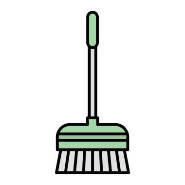 Temizleme süpürgesi simgesinin vektör illüstrasyonu