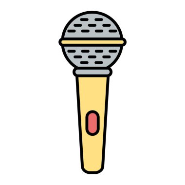 mikrofon simgesi. El çizimi vektör illüstrasyonu.