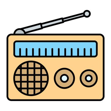 Radyo. Web simgesi basit illüstrasyon