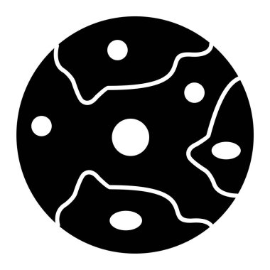 Ay simgesi beyaz arkaplanda izole edilmiş. Gezegen sembolü çizimi.