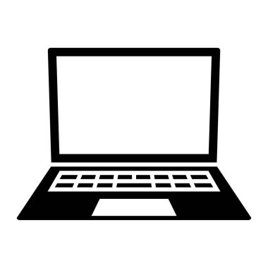 Bilgisayar ve teknoloji temalı dizüstü bilgisayar izole edilmiş tasarım vektörü çizimi