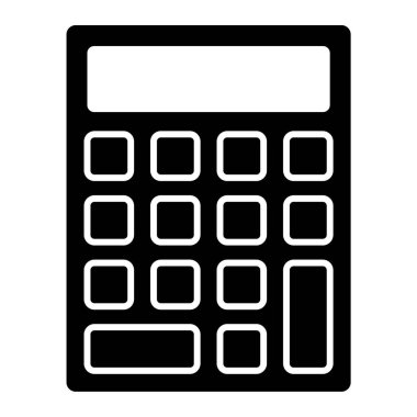 Hesap makinesi simgesi. Web için siyah ve beyaz vektör simgelerinin basit çizimi