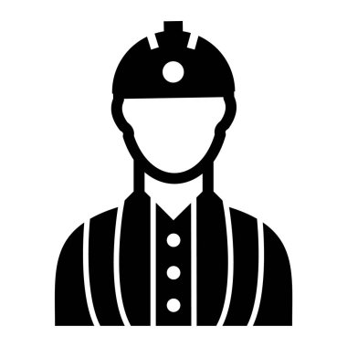 Web ve mobil uygulama tasarımınız için beyaz arkaplanda izole edilmiş işçi simgesi vektörü, itfaiyeci logosu kavramı