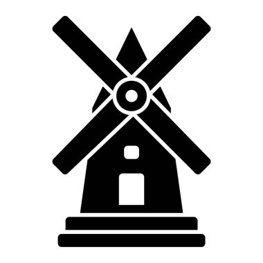 Yel değirmeni ikonu vektör illüstrasyonu